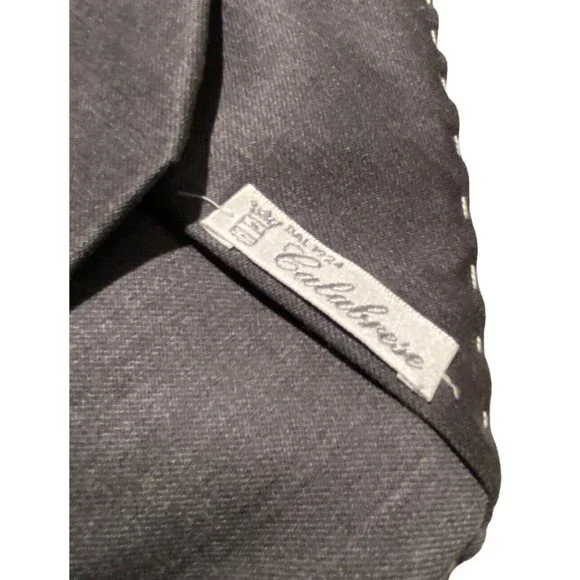 🆕CALABRESE Solid Gray Silk Tie ITALY 58/ 3.7 NWOT